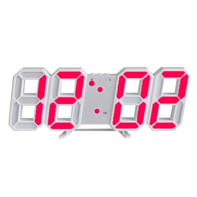 3D LED Veggklokke Norvo| Moderne Digital Klokke | Dimmbar LED Lys | Elegant Veggdekor