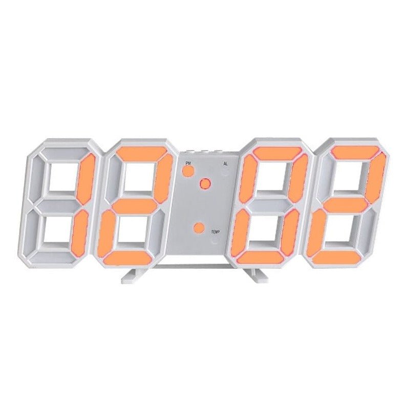 3D LED Veggklokke Norvo| Moderne Digital Klokke | Dimmbar LED Lys | Elegant Veggdekor