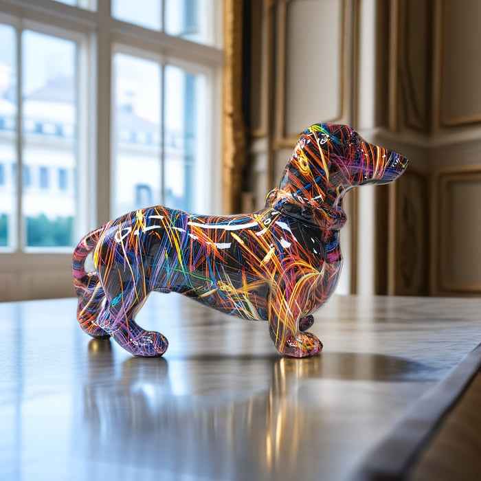 Norvo | Dachsund Glede – Fargerik Dachsund Ornament for en Lekfull Touch hjemme