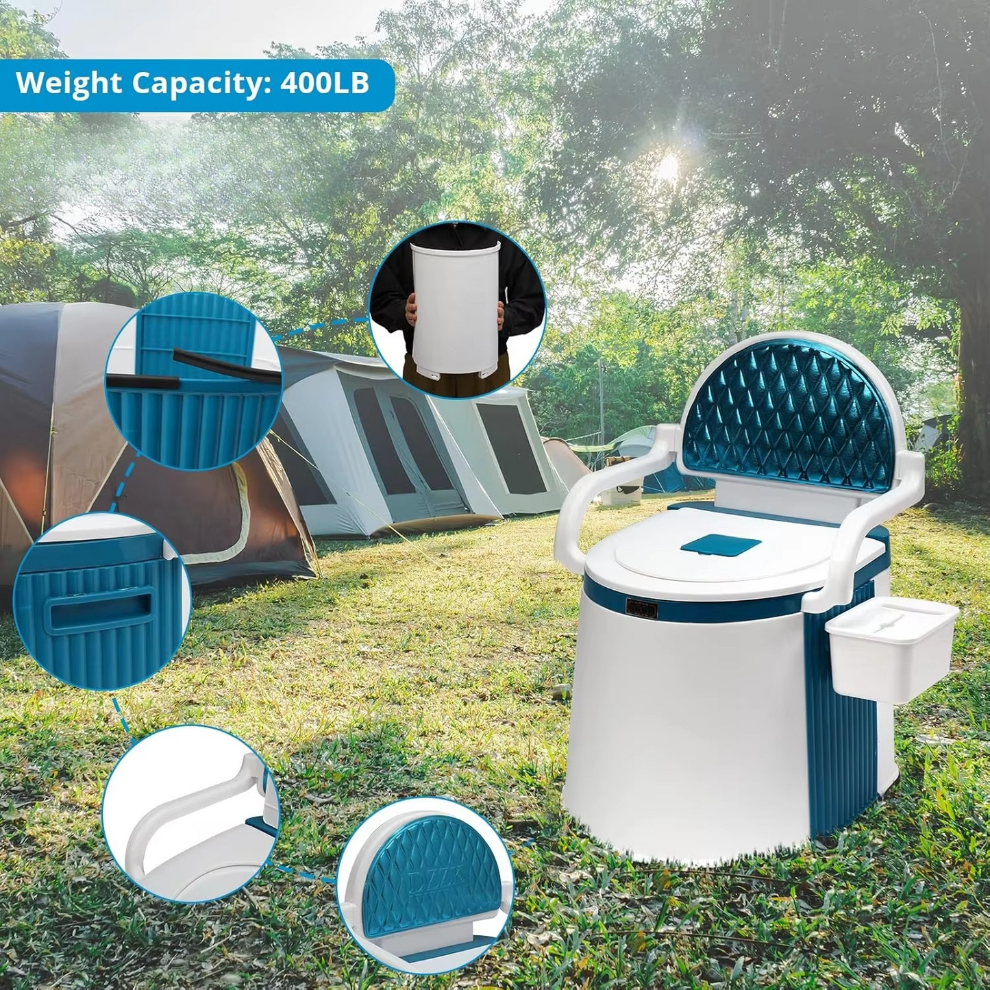 Norvo | Portable Comfort Commode med 5-gallon kapasitet og robuste håndtak