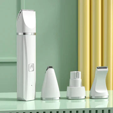 Norvo | Tierpleieverktøy Groomilo 4-i-1 | Stille & Oppladbar | For Pels & Negler | Hvit-Grønn