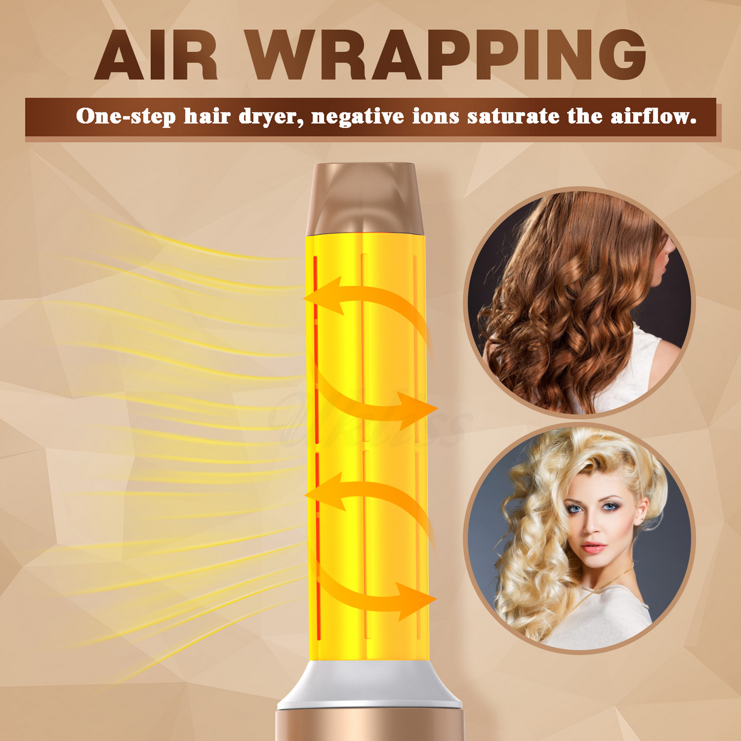 Norvo | 7-i-1 Airwrap Hår Styler | Multifunksjonelt Styling Verktøy for Krøller, Bølger & Rette hår