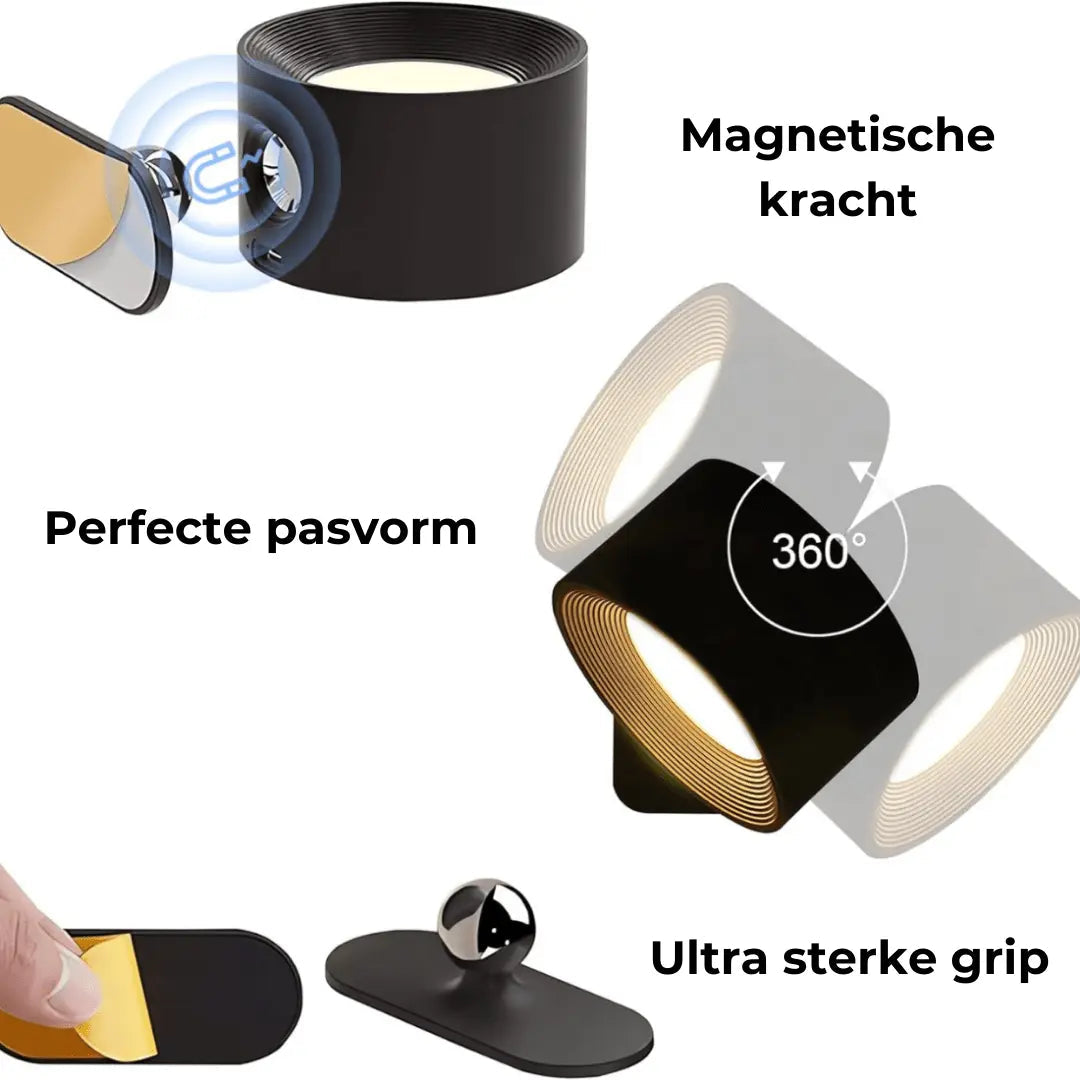 Norvo | Vegglampe Oppladbar Trådløs 360°