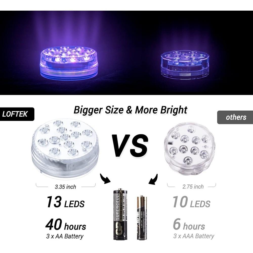Norvo | 4-Pack: Dekorative vanntette batteridrevne LED-lamper - 16 skiftende farger