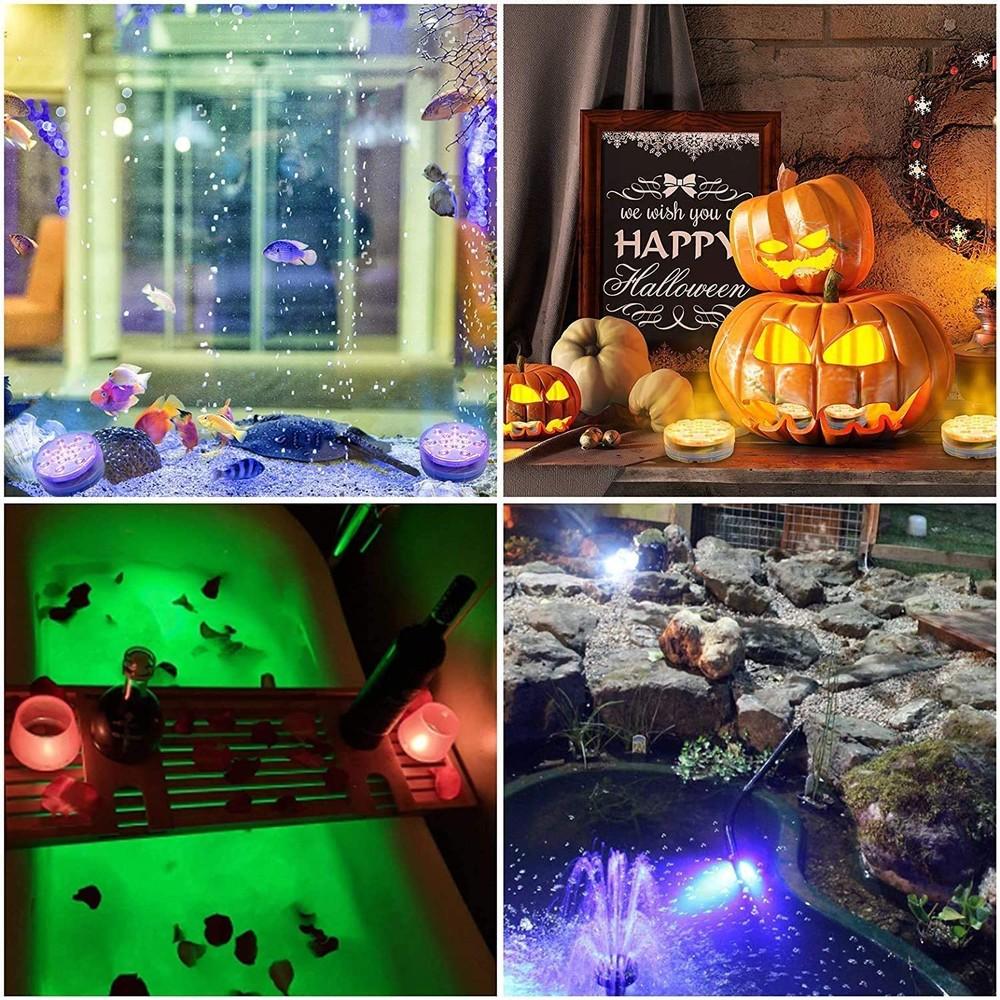 Norvo | 4-Pack: Dekorative vanntette batteridrevne LED-lamper - 16 skiftende farger