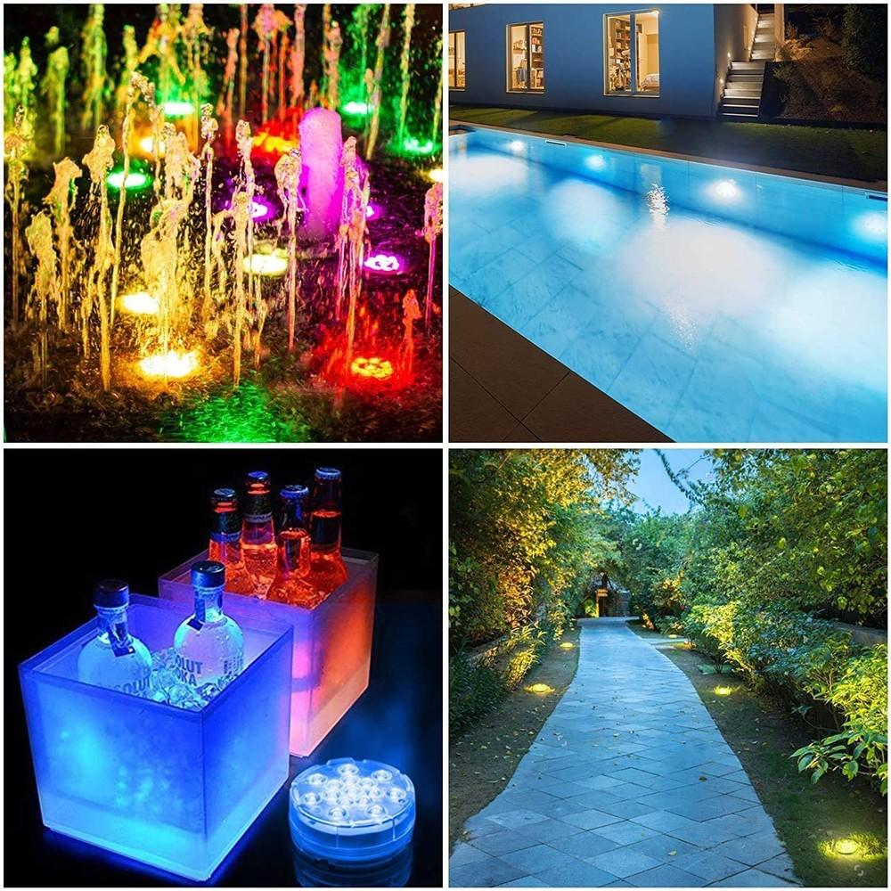 Norvo | 4-Pack: Dekorative vanntette batteridrevne LED-lamper - 16 skiftende farger