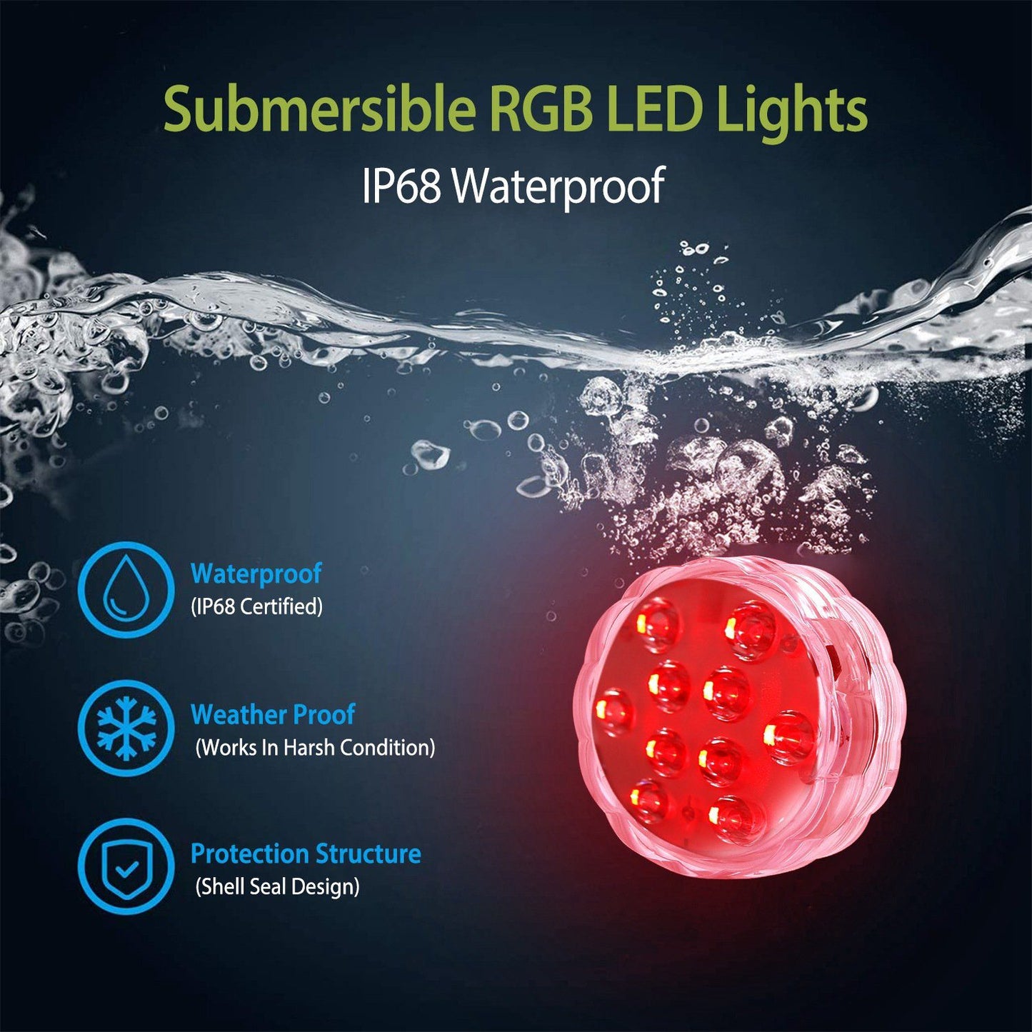 Norvo | 4-Delt: Vanntette RGB LED Lyskastere