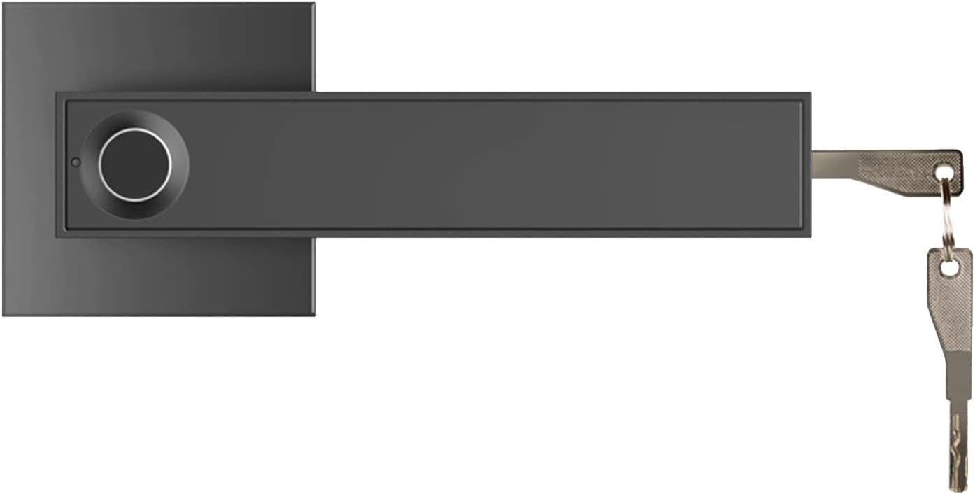 Frendorf | Smart Fingeravtrykksdørhåndtaklås med nøkkeltilgang og 30 brukerkapasitet – Nivora