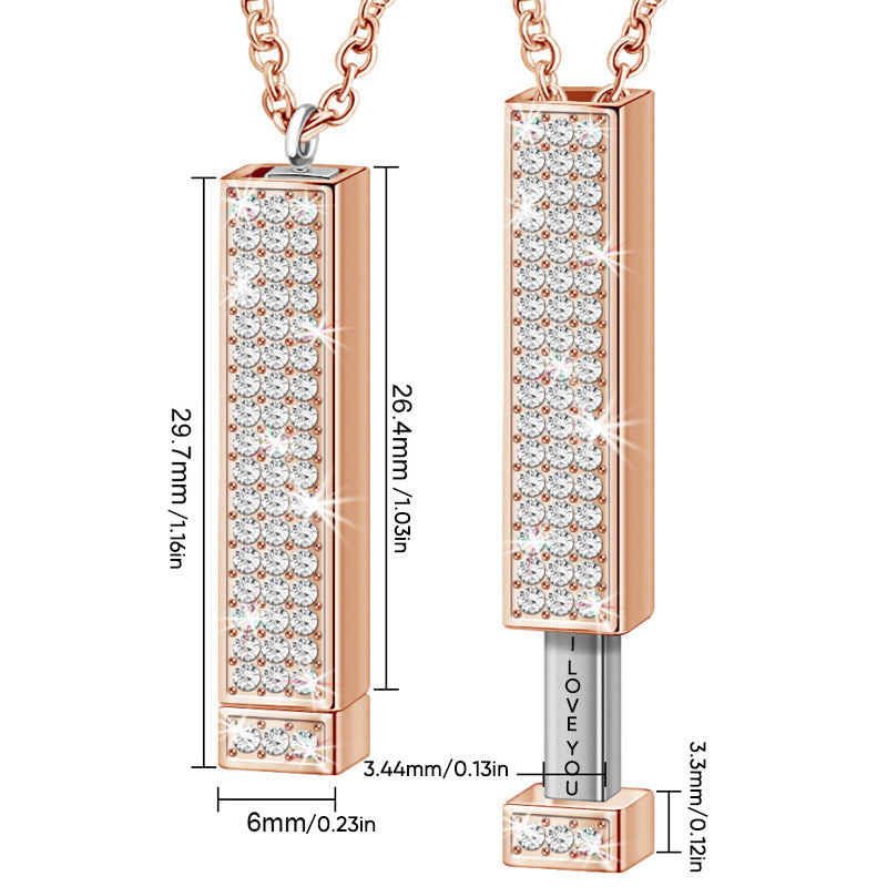 Norvo | Secret I love you message bar necklace
