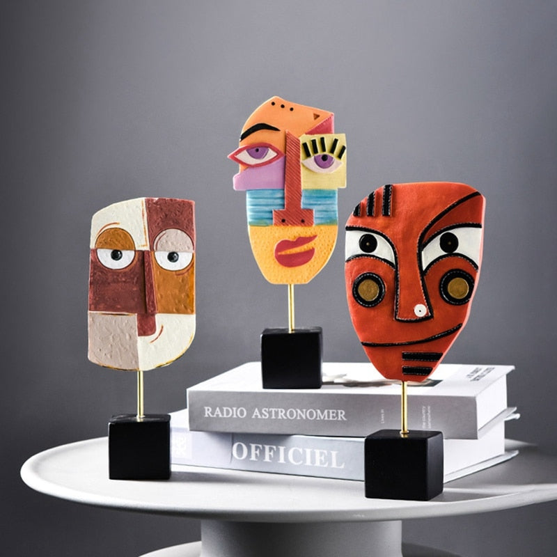 Norvo | Abstrakt Pop Art Ansikt Hjem Skulptur