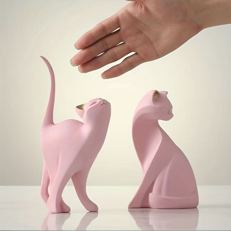 Norvo | Moderne Harpiks Katt Figur – Nordisk Stil Dekor