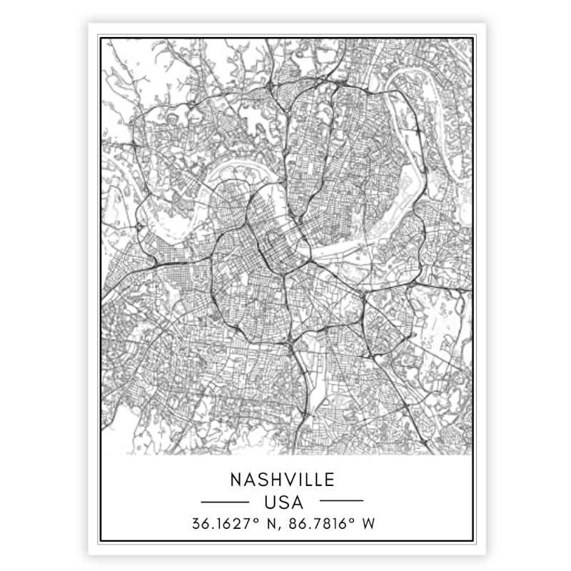 Nashville bykart - lerret veggkunst maleri