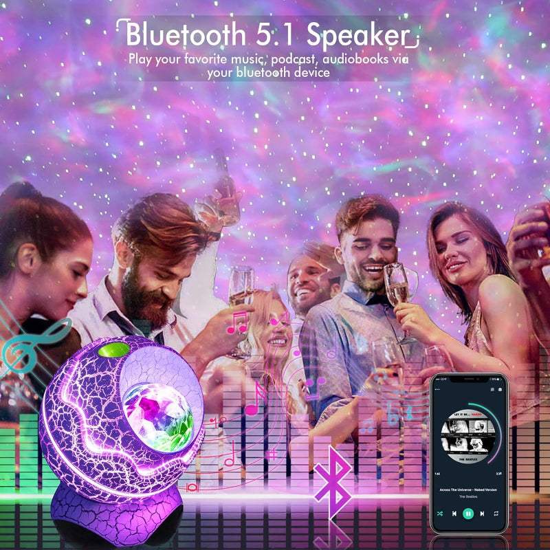 Norvo | 4 I 1 Stjerne- og Galakse-Projektor med Bluetooth Høyttaler