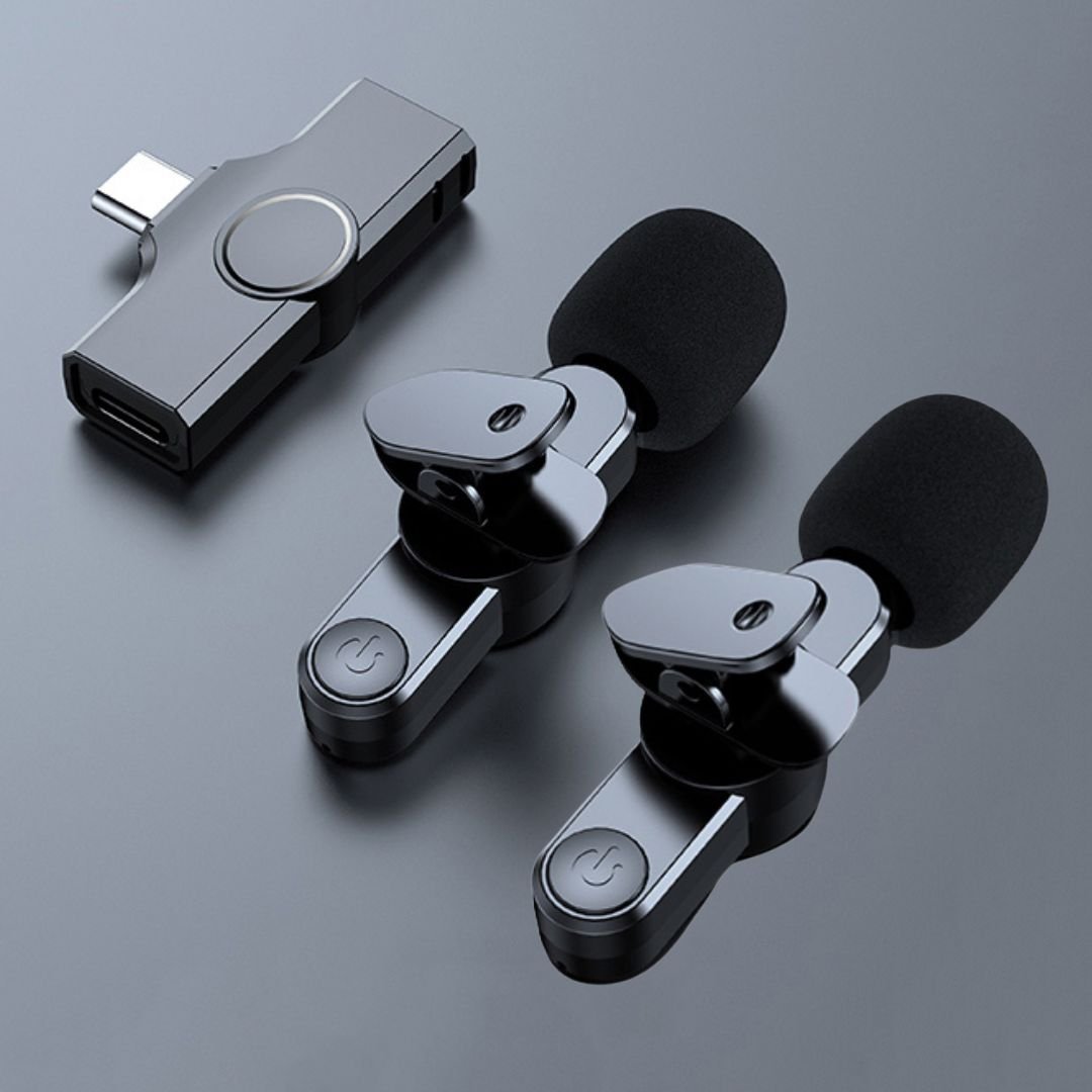 Norvo | Trådløs Mini Mikrofon for Smartphone – Lavalier Mikrofon med Støyreduksjon & 10t Batteri