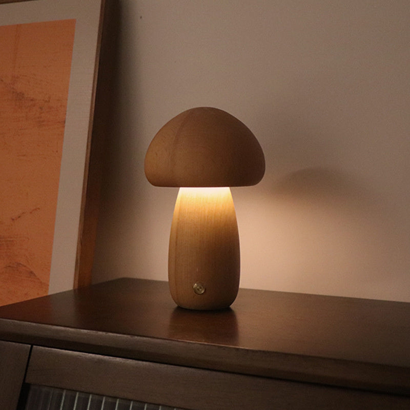 Norvo | Bordlampe i soppstil av tre i vintage-stil