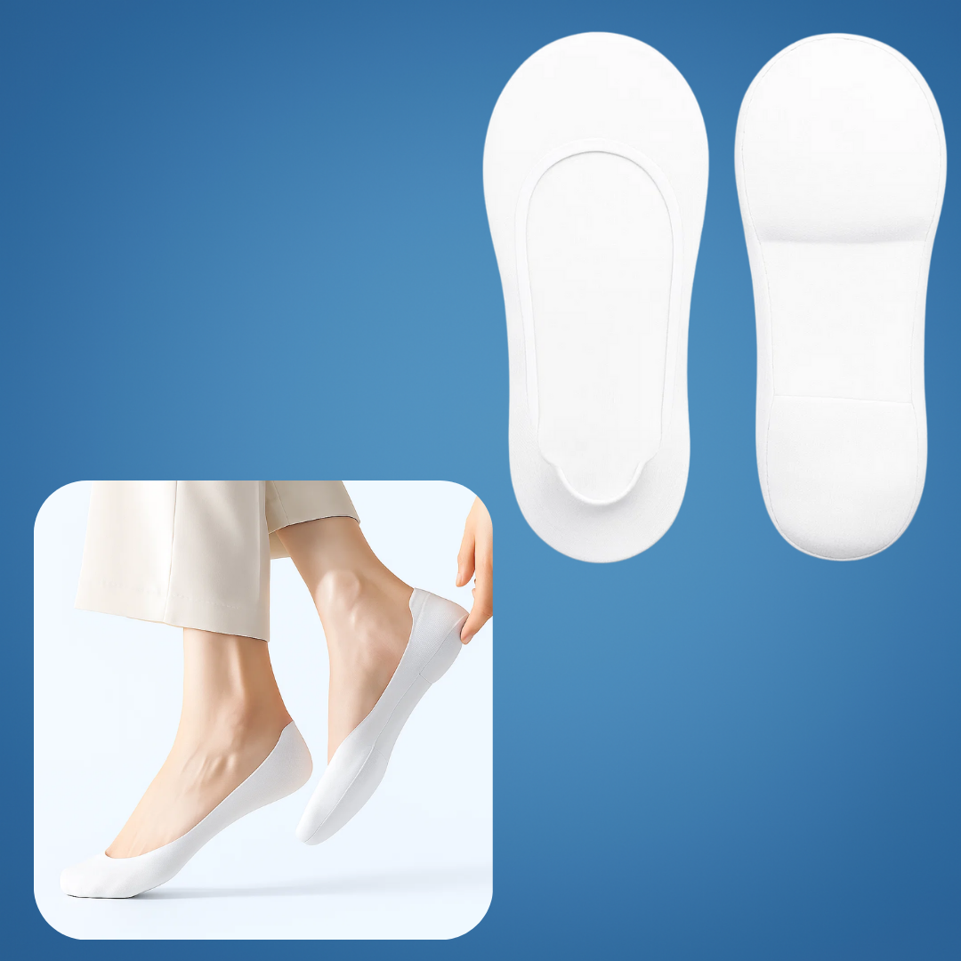 Vis Polstrede Sokker – Støtdempende Komfort – Pustende Bomullspolstring – Antiskli Hæl – Kvinner Hele Dagen Gåing Lindring Norvo