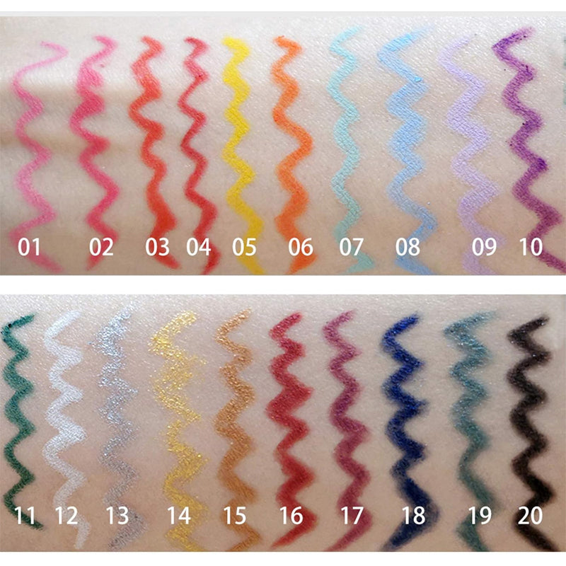 Norvo | 20 PCS Fargerik Eyeliner Blyant Sett