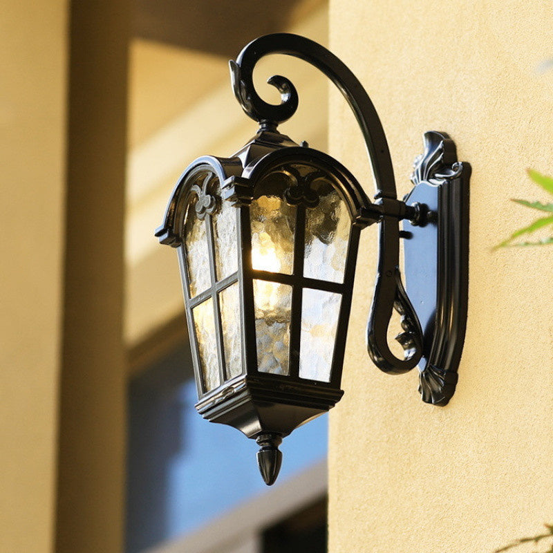 Norvo | Sollys Vanntett Utendørs Vegglampe | Vintage Design med Fjernkontroll for Veranda, Patio & Hagebruk