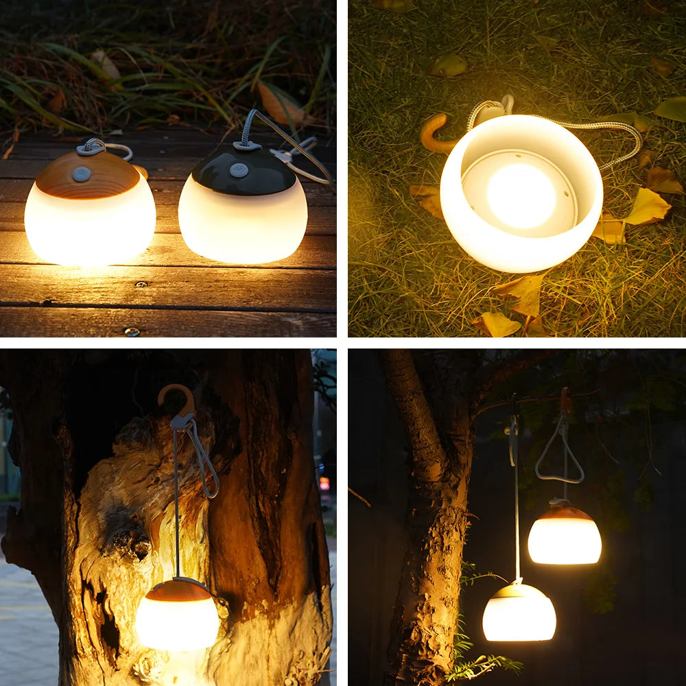 Norvo | Retro LED Campinglampe - Oppladbar USB Lys