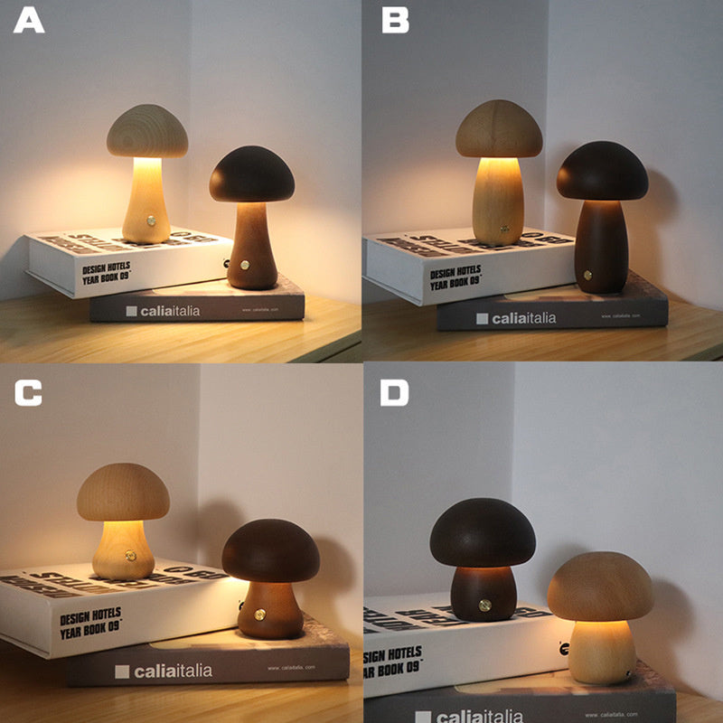 Norvo | Bordlampe i soppstil av tre i vintage-stil