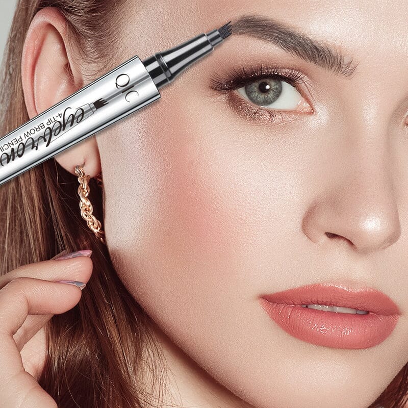 Norvo | Vanntett 3D Microblading Øyenbrynspenne med 4 Gaffeltips