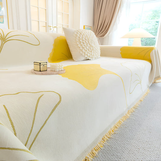 Norvo | Pastoral Stil Ginkgo Blad Sofa Trekk