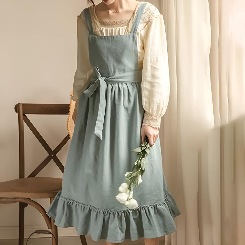 Norvo | Rustikk Ruffle Linne Forkle