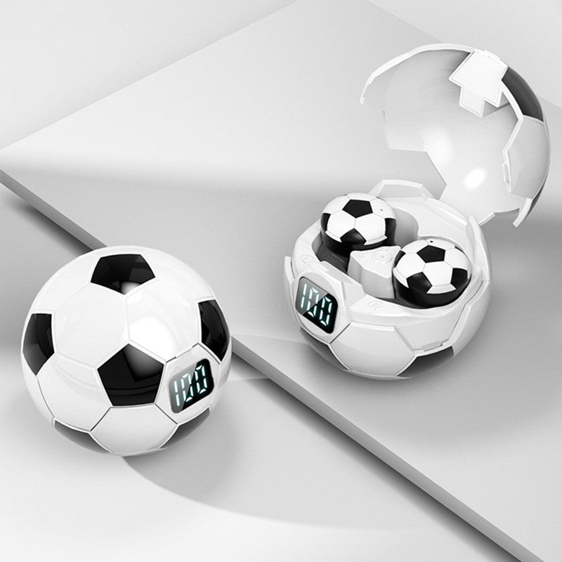Norvo | TWS Bluetooth5.1 Trådløse Ørepropper, med Unik Fotball Design, LED Batteri Display & Lanyard