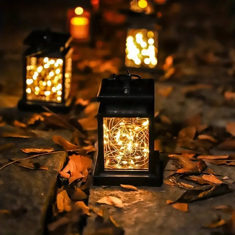 Norvo | Solar LED Lantern med Lyskabel og Hengestift – Vanntett Hagebelysning for Terrasse og Balkong