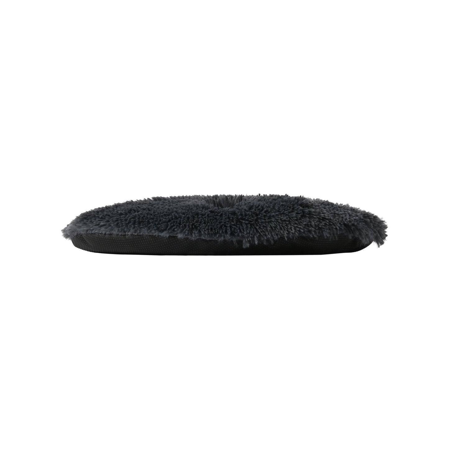Norvo | Shaggy Faux Fur Rund Padded Lounge Mat - Kull