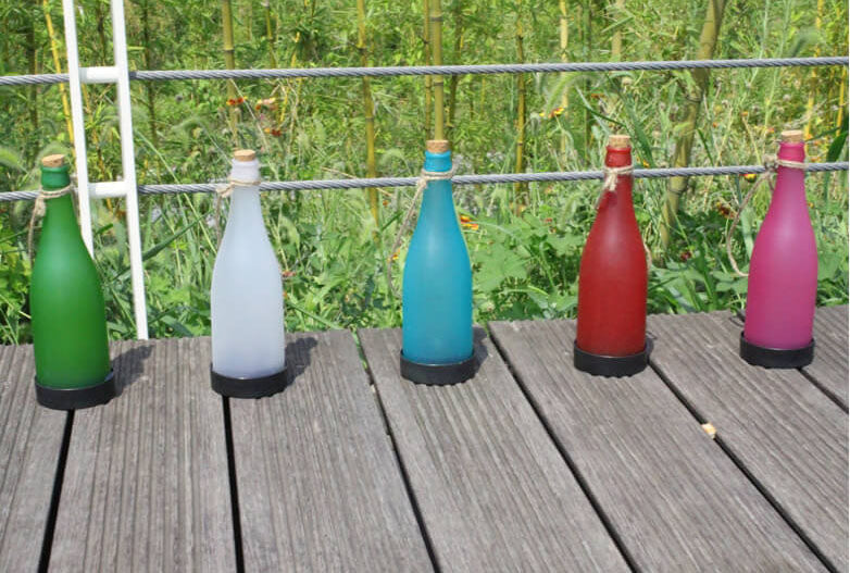Norvo | 5 Delt Solvinsflaske Lys Utendørs Dekorasjon Plast LED Hengende Lys