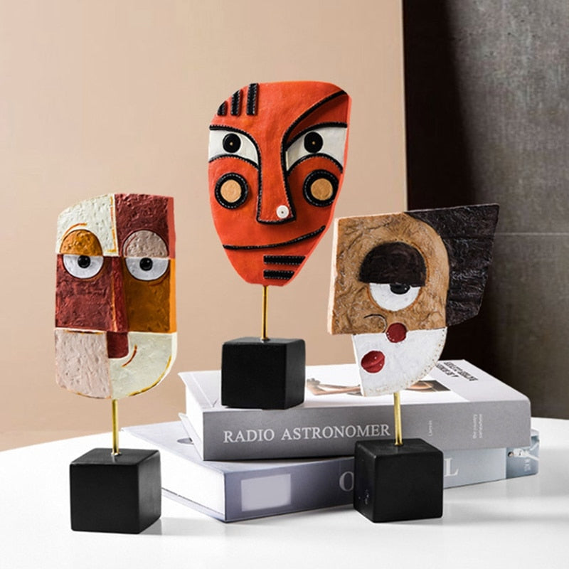 Norvo | Abstrakt Pop Art Ansikt Hjem Skulptur