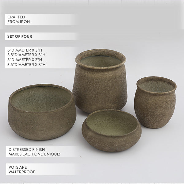 Norvo | Terra Cotta Inspirerte Potter, Sett med 4