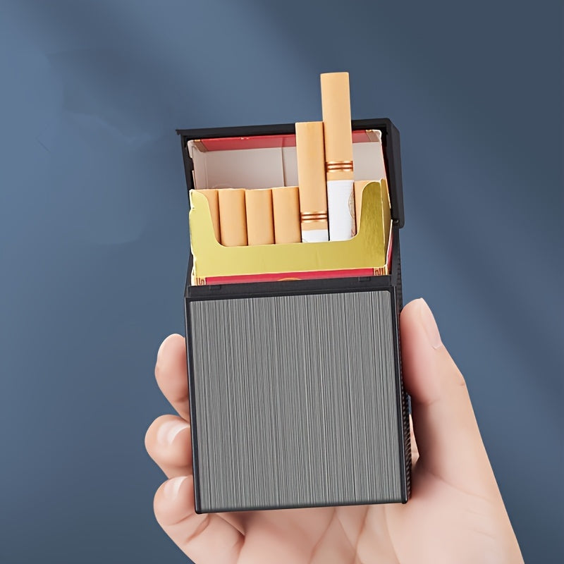 Norvo | 2-i-1 USB oppladbar lighter og sigarettetui - Stilig herre 20-sigarett holder, fuktighetsbestandig og slitesterk