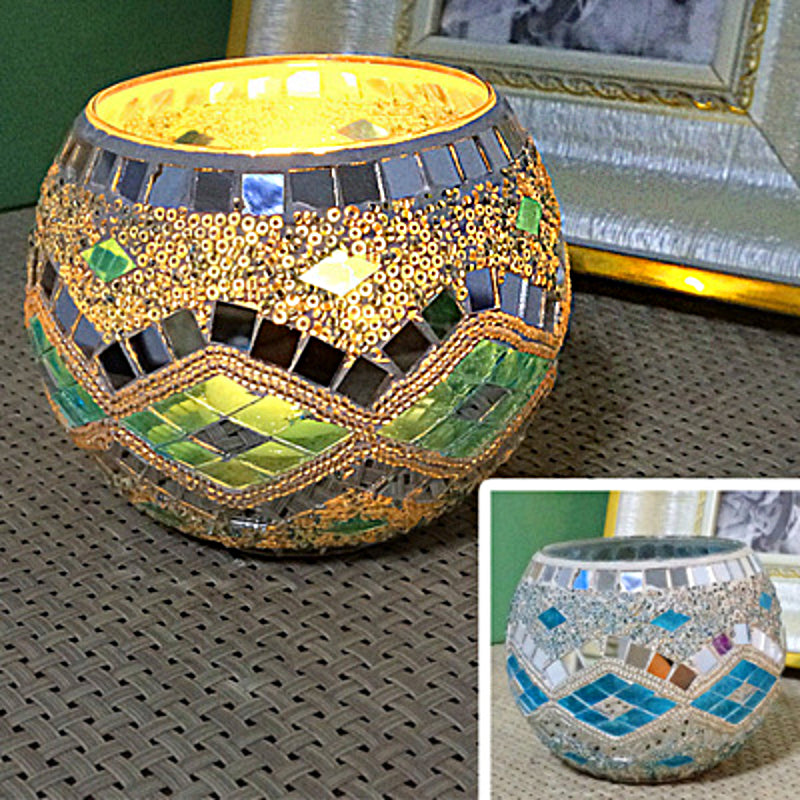 Norvo | Europeisk Retro Glass Mosaic Tealight Holder