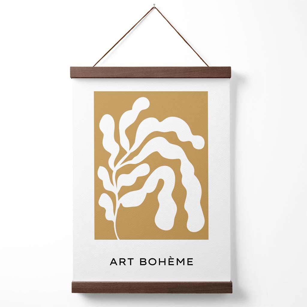 Norvo | Sennepsgul og hvit Matisse-stil blomster utskjæring plakat med oppheng