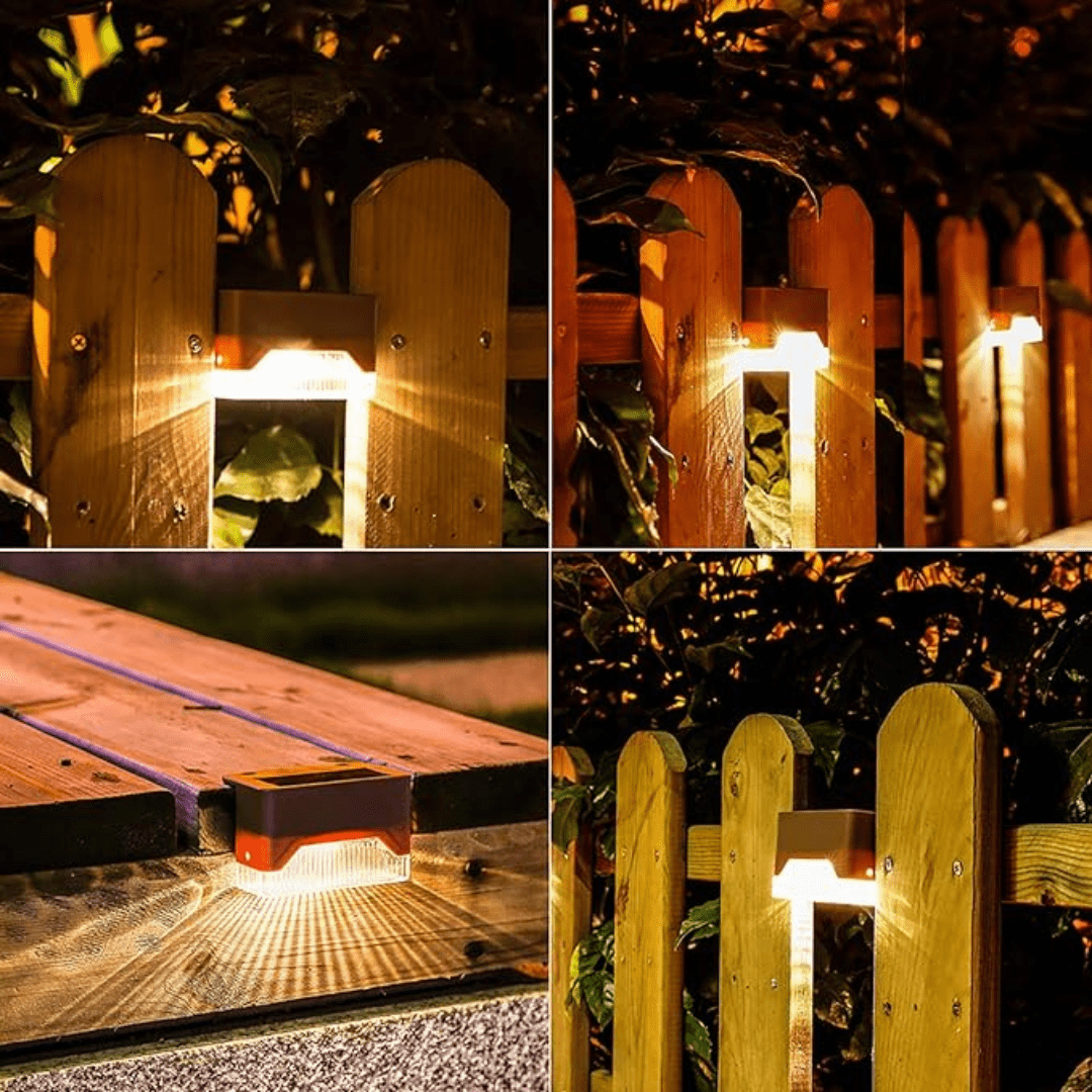 Norvo | Selvklebende sol ute lys - Vanntette veggmonterte LED trinnlamper for hager, terrasser og gangveier