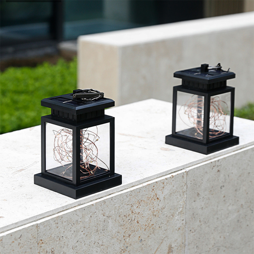 Norvo | Solar LED-lanterne med eventyrlys – Dekorativ hage lampe for utendørs og terrassen