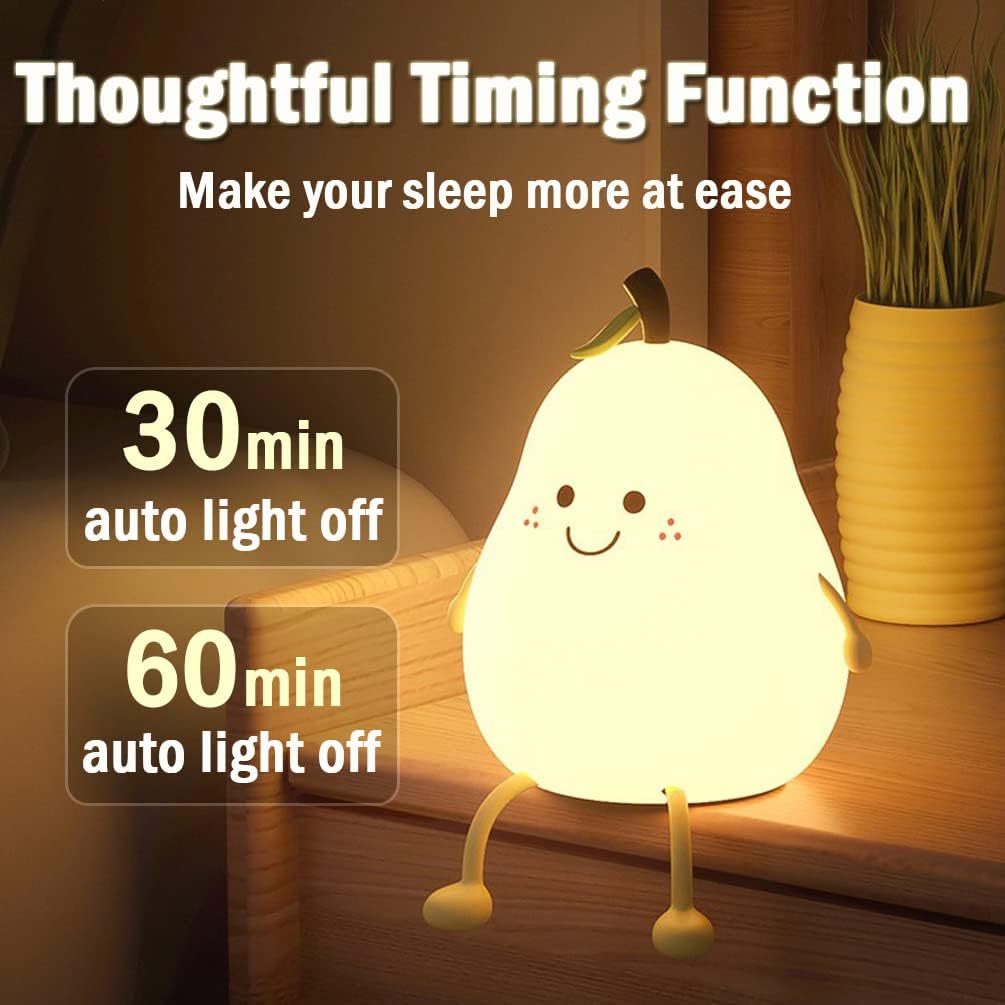 Chic PearGlow Nattlampe med USB-lader og Varm Hvit Lys