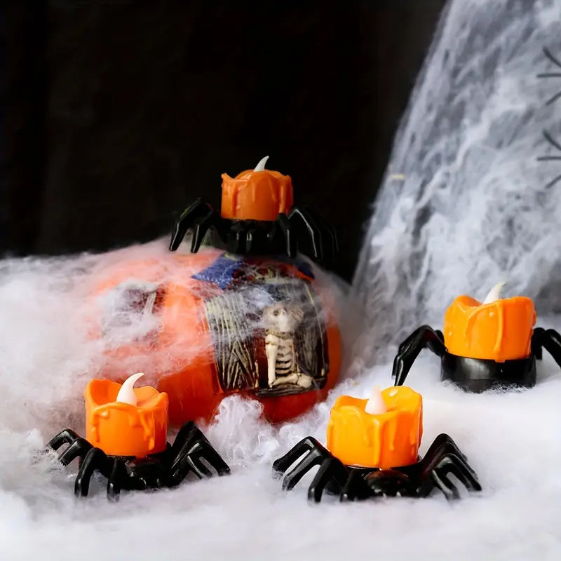 Norvo | ️Halloween Edderkopp Te-lys Spooky Elektrisk Flakkende Kunstige Lys