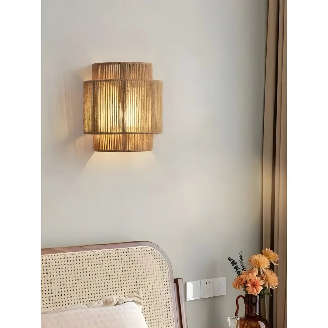 Norvo | Moderne Flettet Rattan Vegglampe