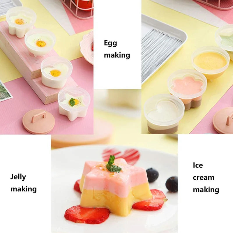 Norvo | Søt Kokt Egg Form🥚🥚4 PCS/Sett Med Pensel