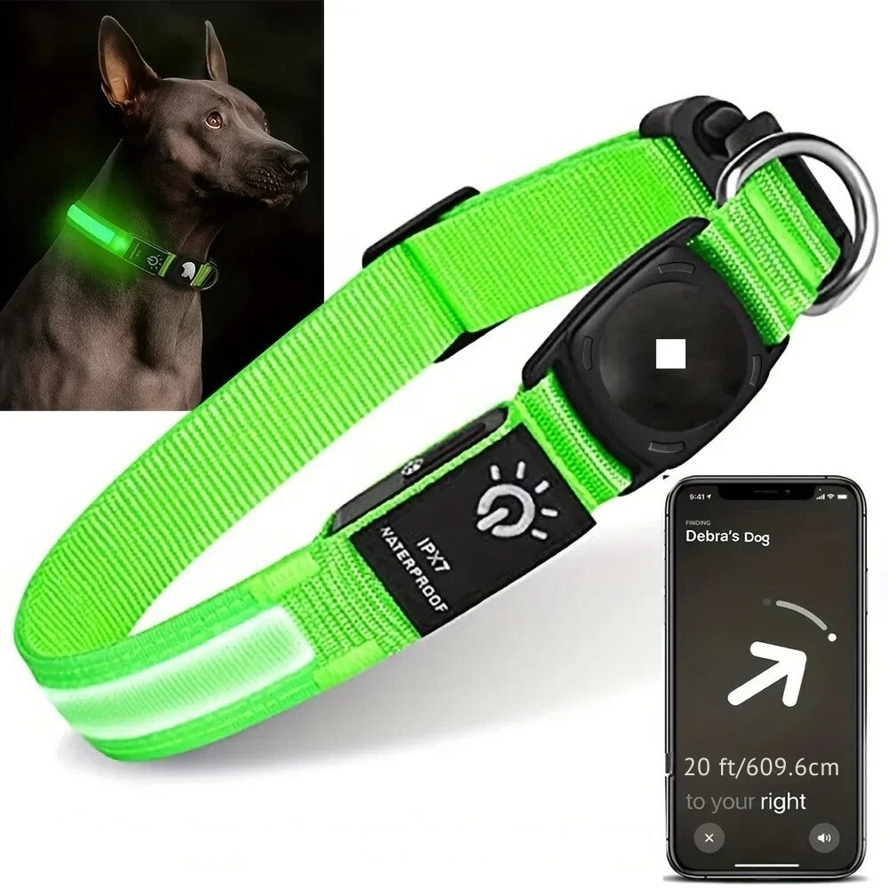 Norvo | Blinkende Hundehalsbånd – Vanntett LED Lysende Hundehalsbånd med USB Oppladbart Lys, Hundehalsbånd Belyst for Natt Sikkerhet, Alle Størrelser