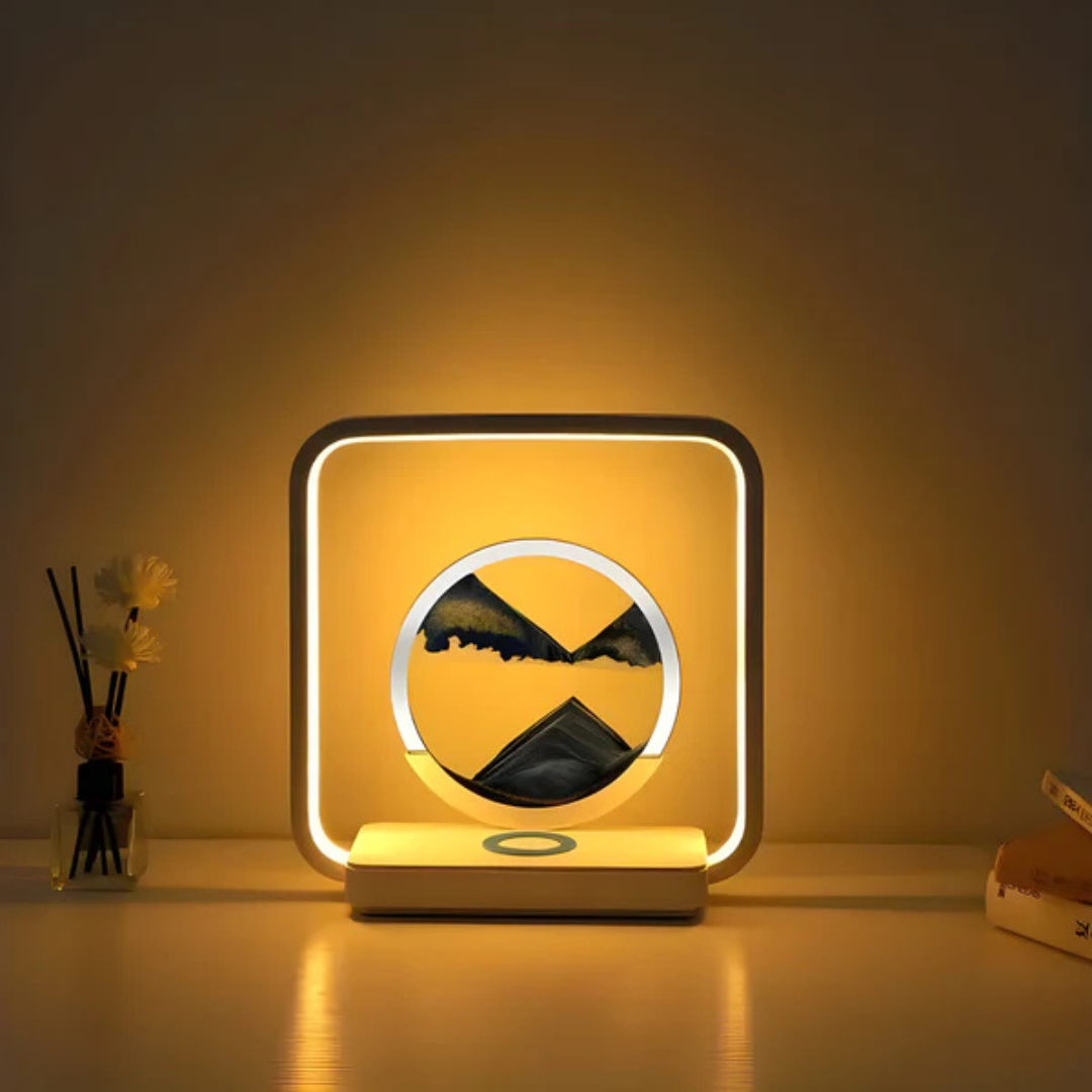 Norvo | SandAura | 3D LED Nattlampe med Flytende Sandkunst