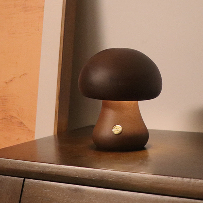 Norvo | Bordlampe i soppstil av tre i vintage-stil
