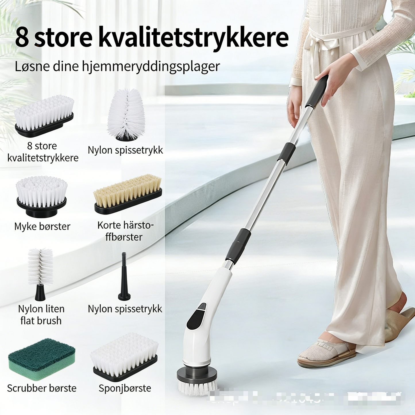 Norvo | Elektrisk Spin Scrubber – Enkel rengjøring på halvparten av tiden