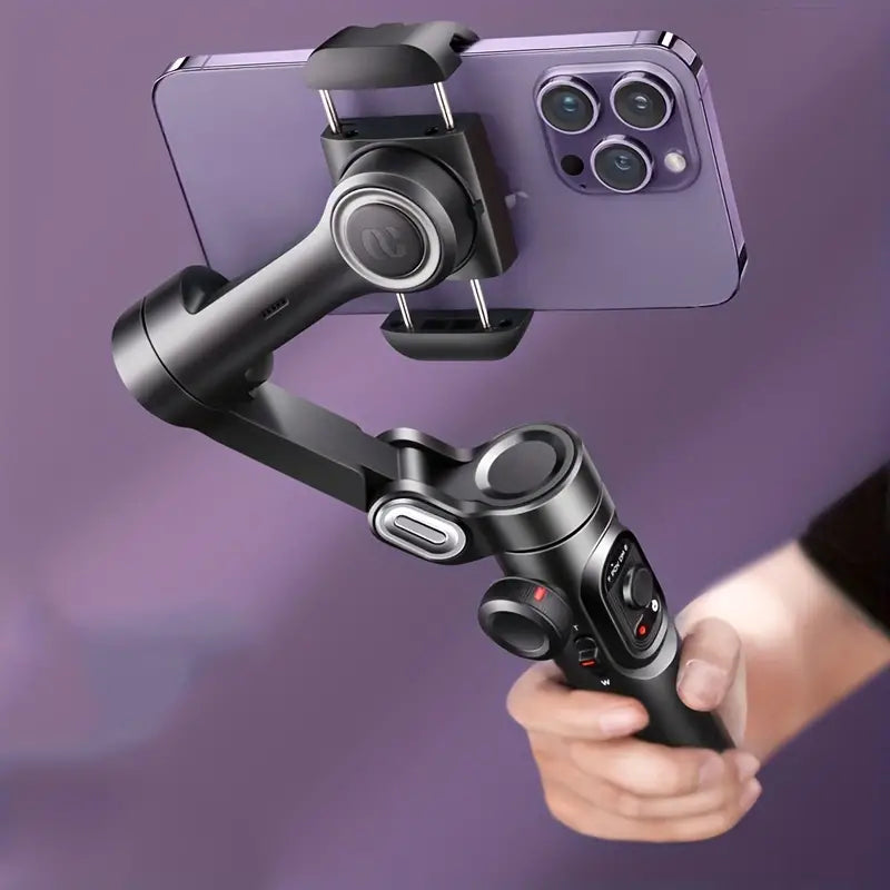 Norvo | SmartPro Smartphone Gimbal Stabiliser – Sammenleggbar 3-akset hånden stabilisator for iPhone & Android