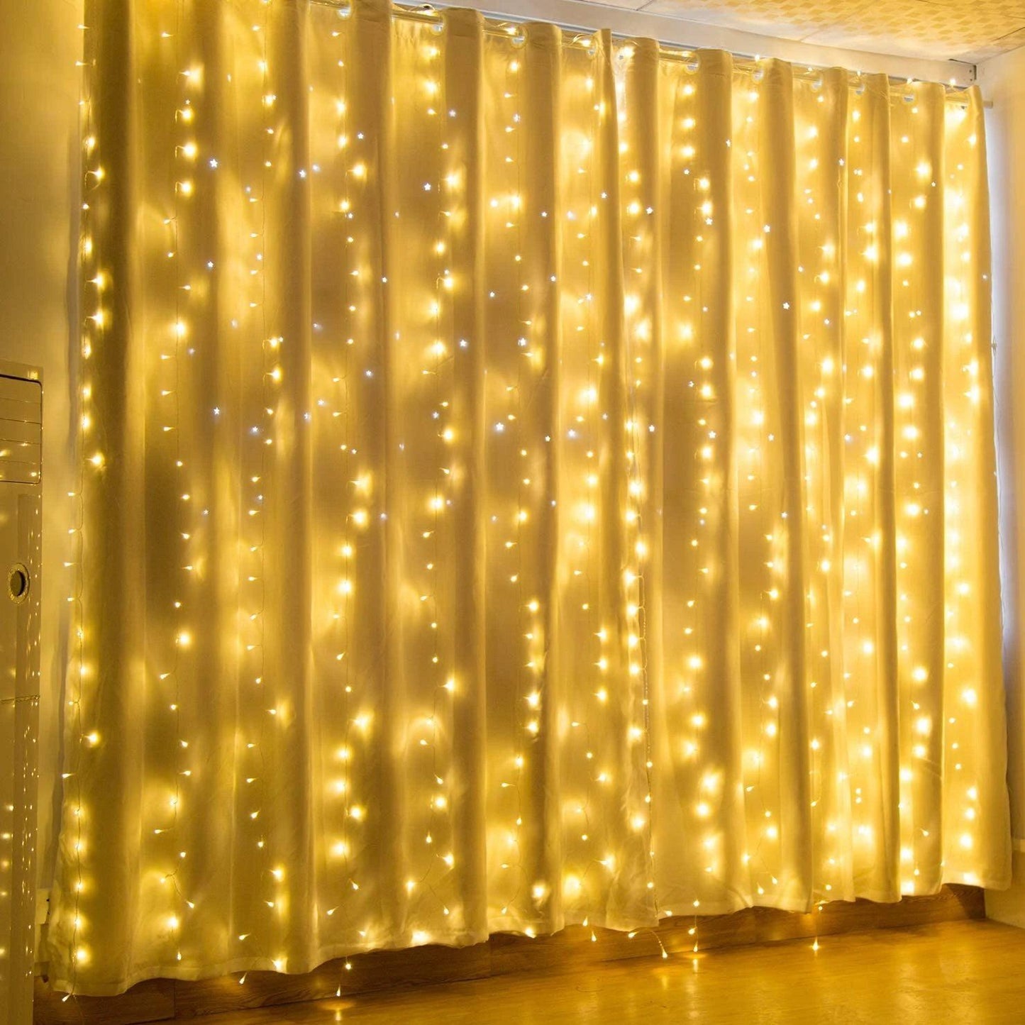 Norvo | 600 LED 9.8 x 19.6 FT. LED gardinlys med 8 lysmoduser og minnefunksjon