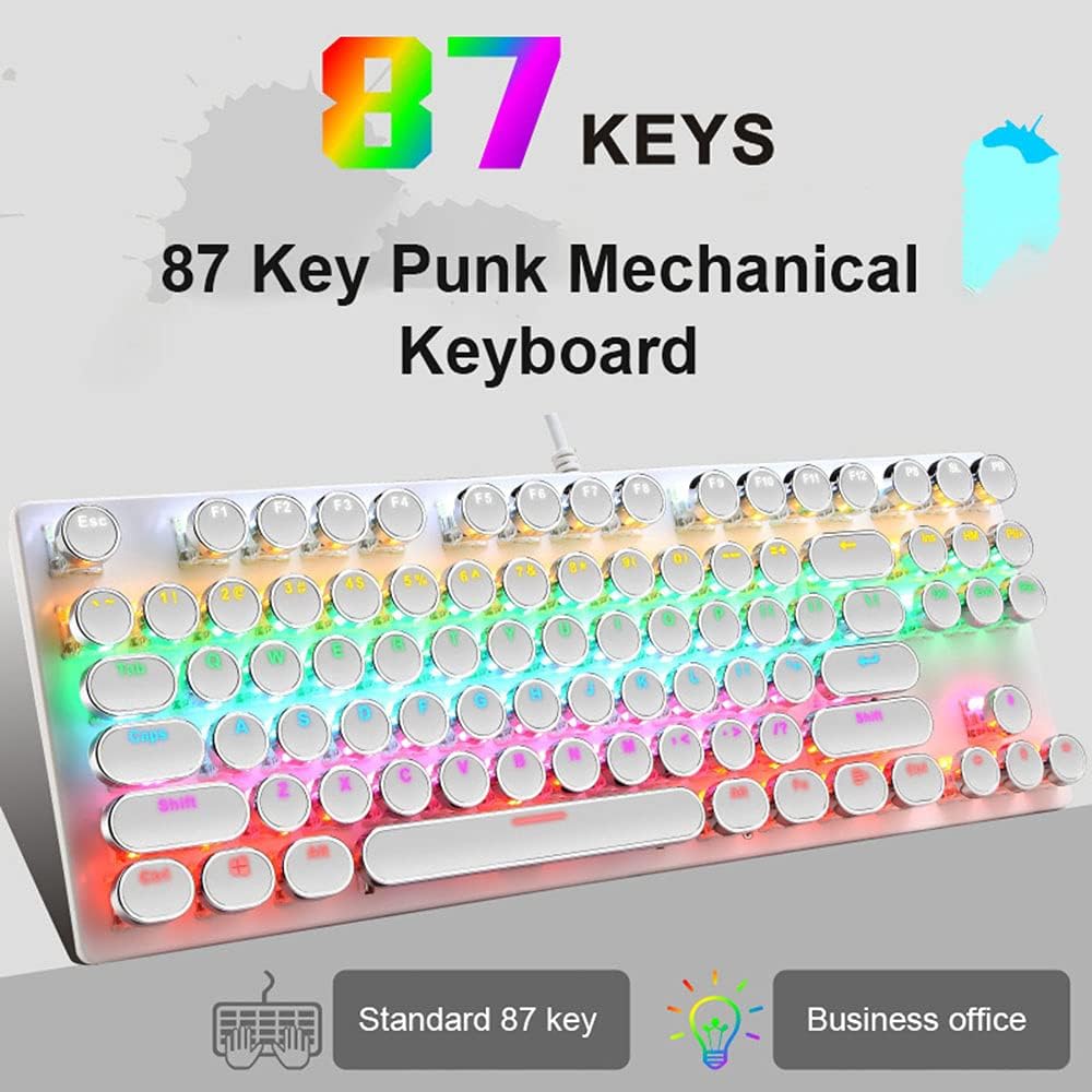 Norvo | 87-Tast Mekanisk Gaming Tastatur RGB Bakgrunnsbelyst Blå Bryter
