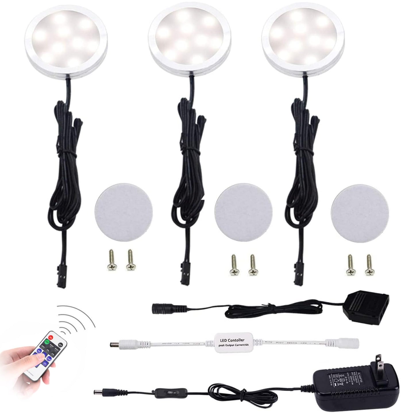 Norvo | Aiboo Dimbar Led Under Skap Lys 3 Lampe Kit Med Rf Fjernkontroll For Hjem Kjøkken Benk Belysning (Naturlig Hvit)